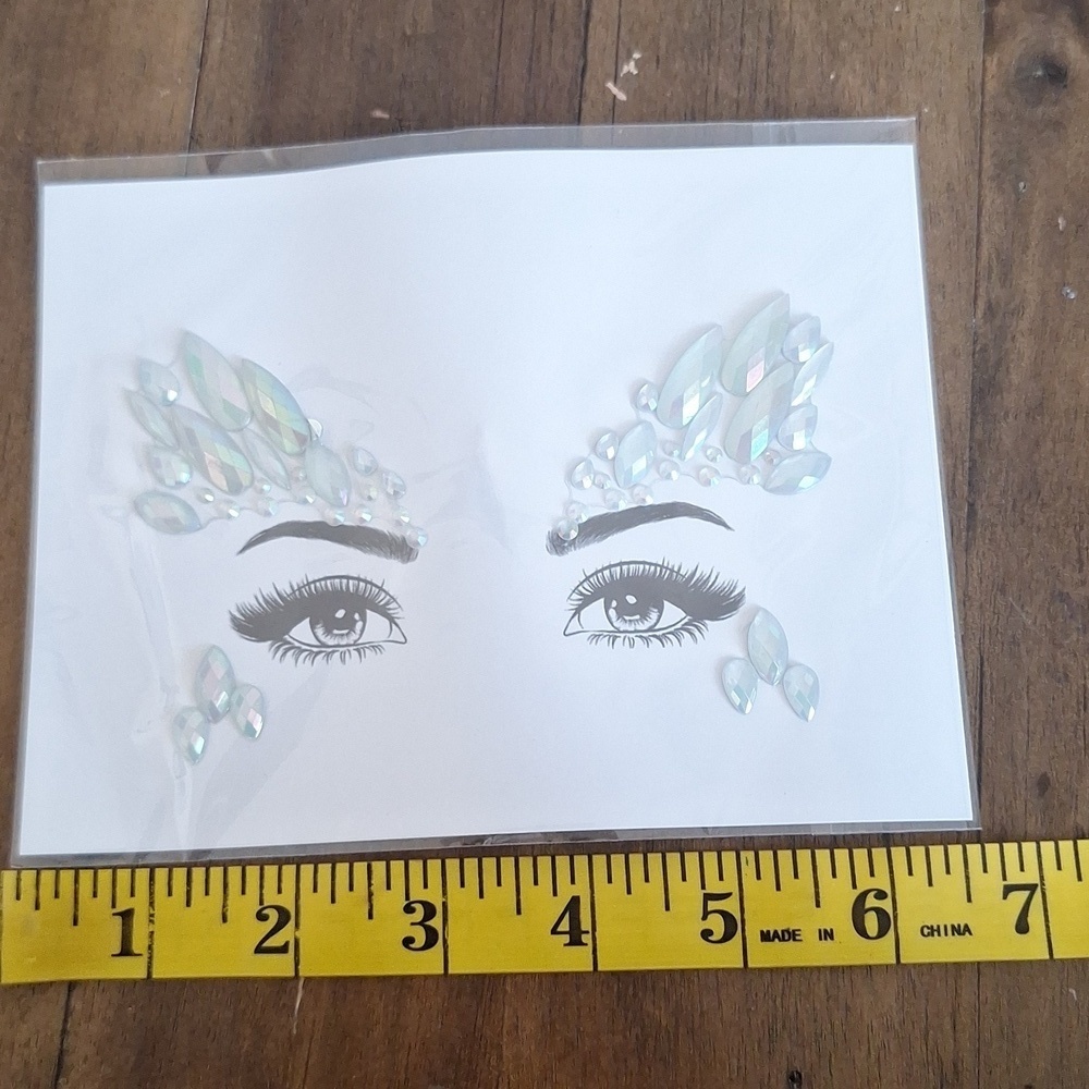 Rhinestone Face Gems Jewels Face Crystal Stickers - Picture 2 of 2